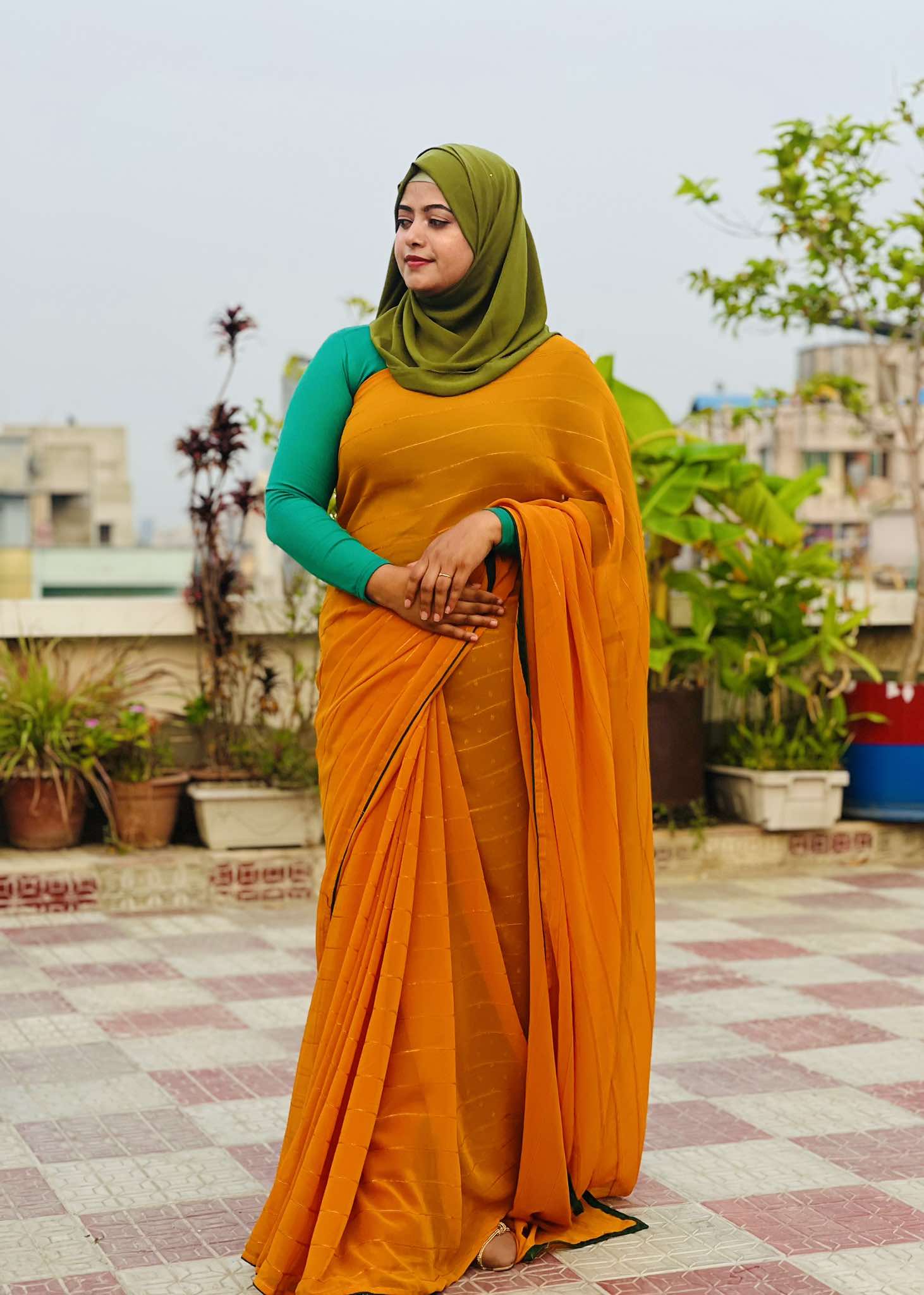 Soft Georgette Sequence saree - Image 3