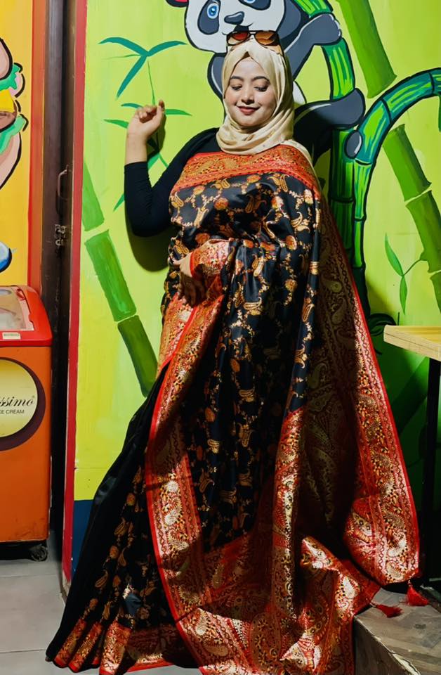 হ্যান্ডলুম কাতান সিল্ক শাড়ি - Image 8