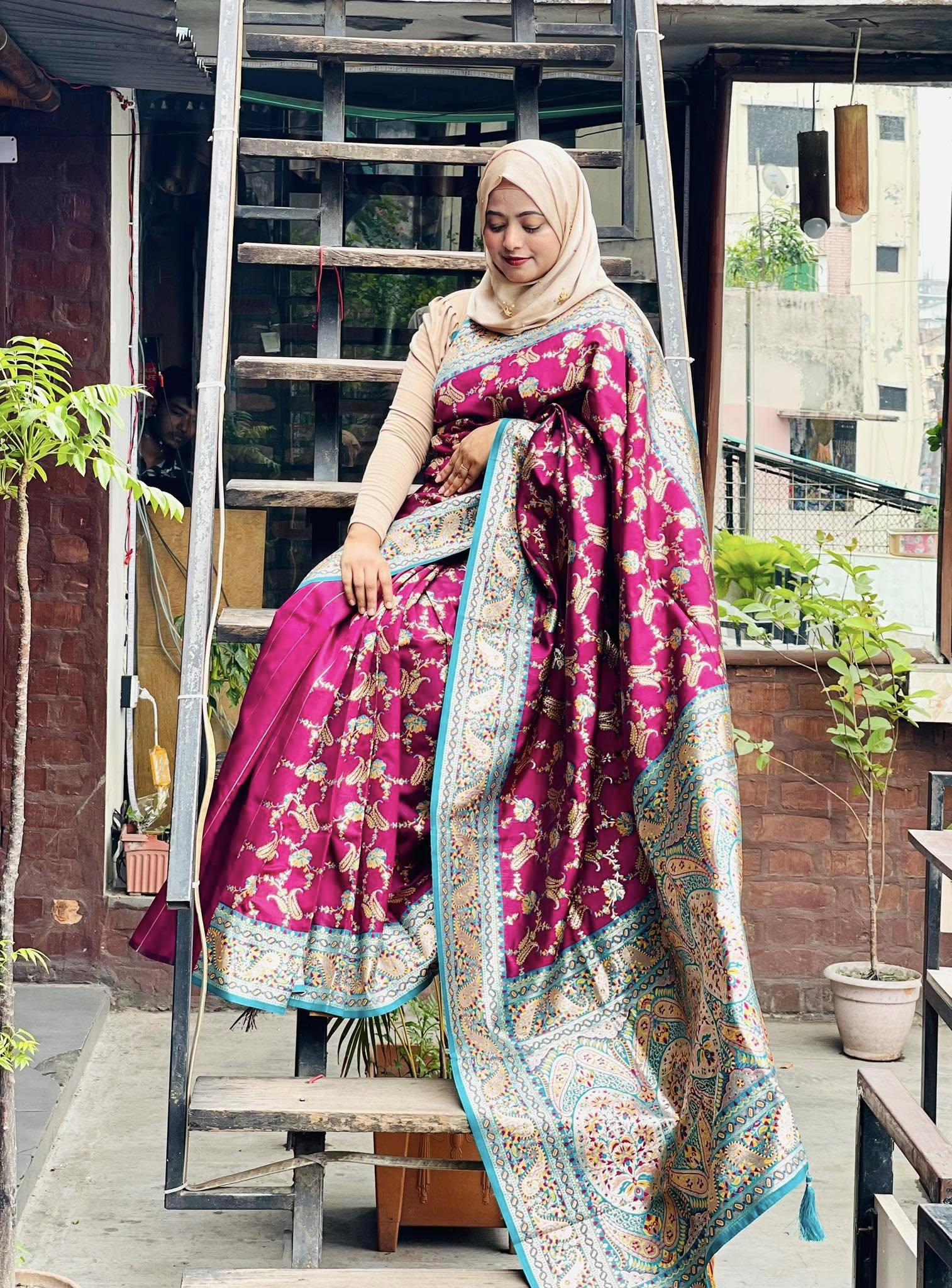 হ্যান্ডলুম কাতান সিল্ক শাড়ি - Image 5