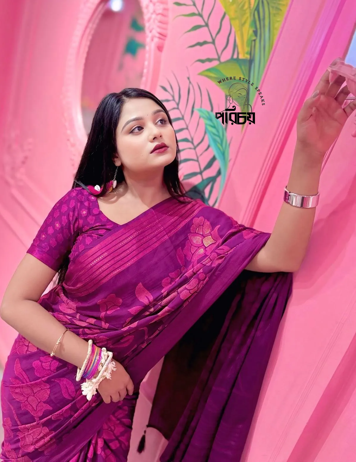 Soft shipon jorjet saree - Image 3