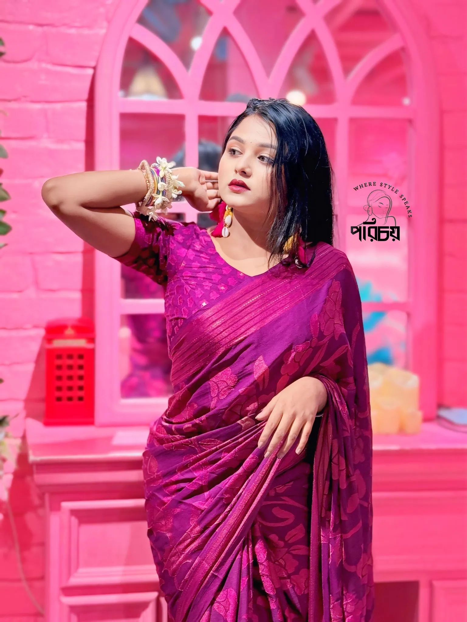 Soft shipon jorjet saree - Image 2